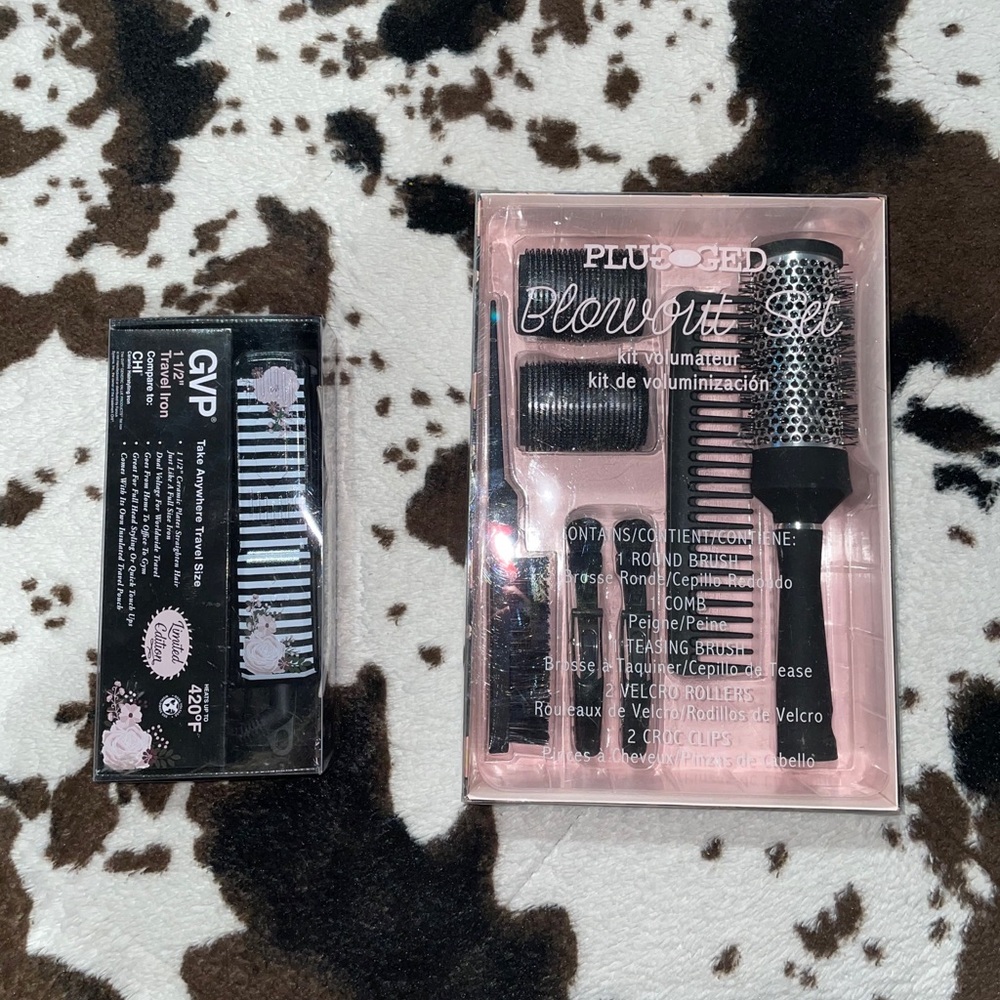 Sally’s blowout set and travel straightener